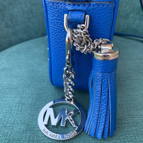 Michael Kors Vibrant Blue Studded Crossbody Purse - Picture 7 of 9